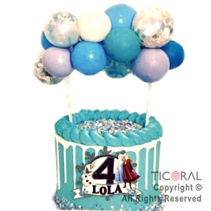 SET TOPPER GLOBOS PARA TORTA TONOS AZULADOS X 1